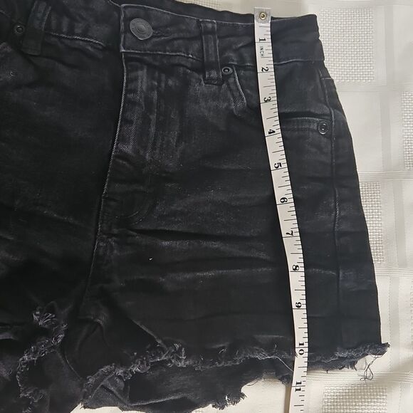 Black Denim Women's Shorts - Picture 3 of 16
